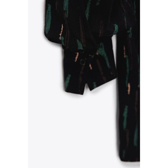 NWT Zara The Gabriela Dress Abstract Printed Long Sleeve Short Mini Dress, Small - Picture 10 of 14